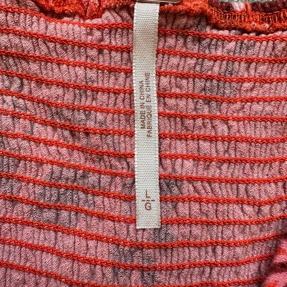 Free People Womens La Bamba Pink Floral Babydoll Top Hawaiian Sunset Large - Picture 5 of 14